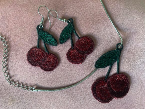 Cherry Earrings and Pendant: A Festive Embroidery Review