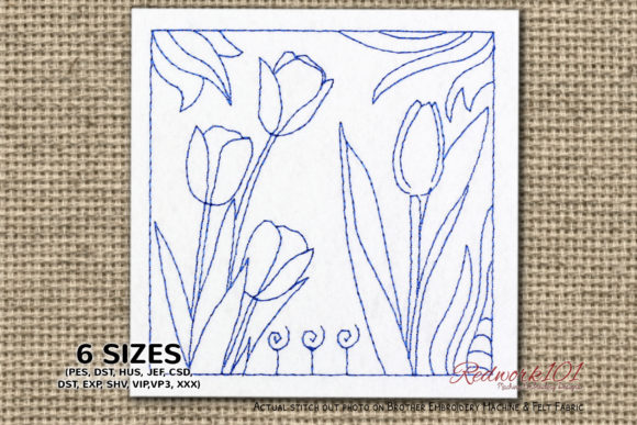 Review: A BouquetTulip Flowers Redwork for Merch