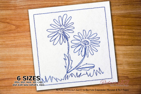Review: Beautiful Daisy Flowers Redwork Design