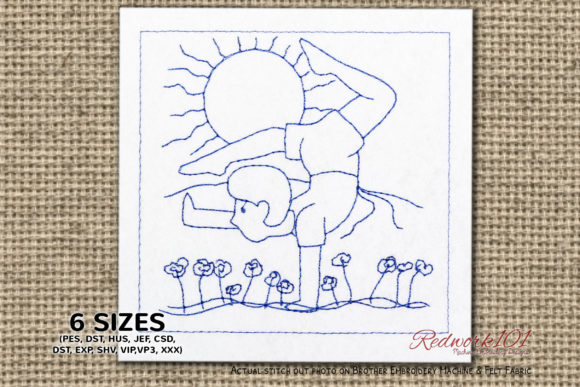 Review: Boy Doing Yoga in Morning Time Redwork