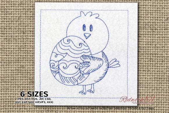 Review: Cute Chick with Easter Egg Redwork Design