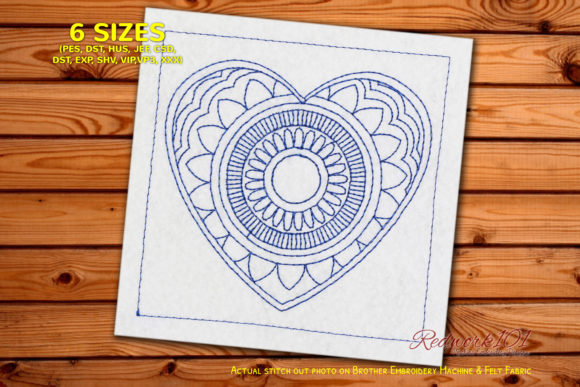 Review: Heart Shaped Mandala Design Redwork