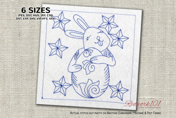 Reviewing Bunny in Love with Egg Redwork for Easter
